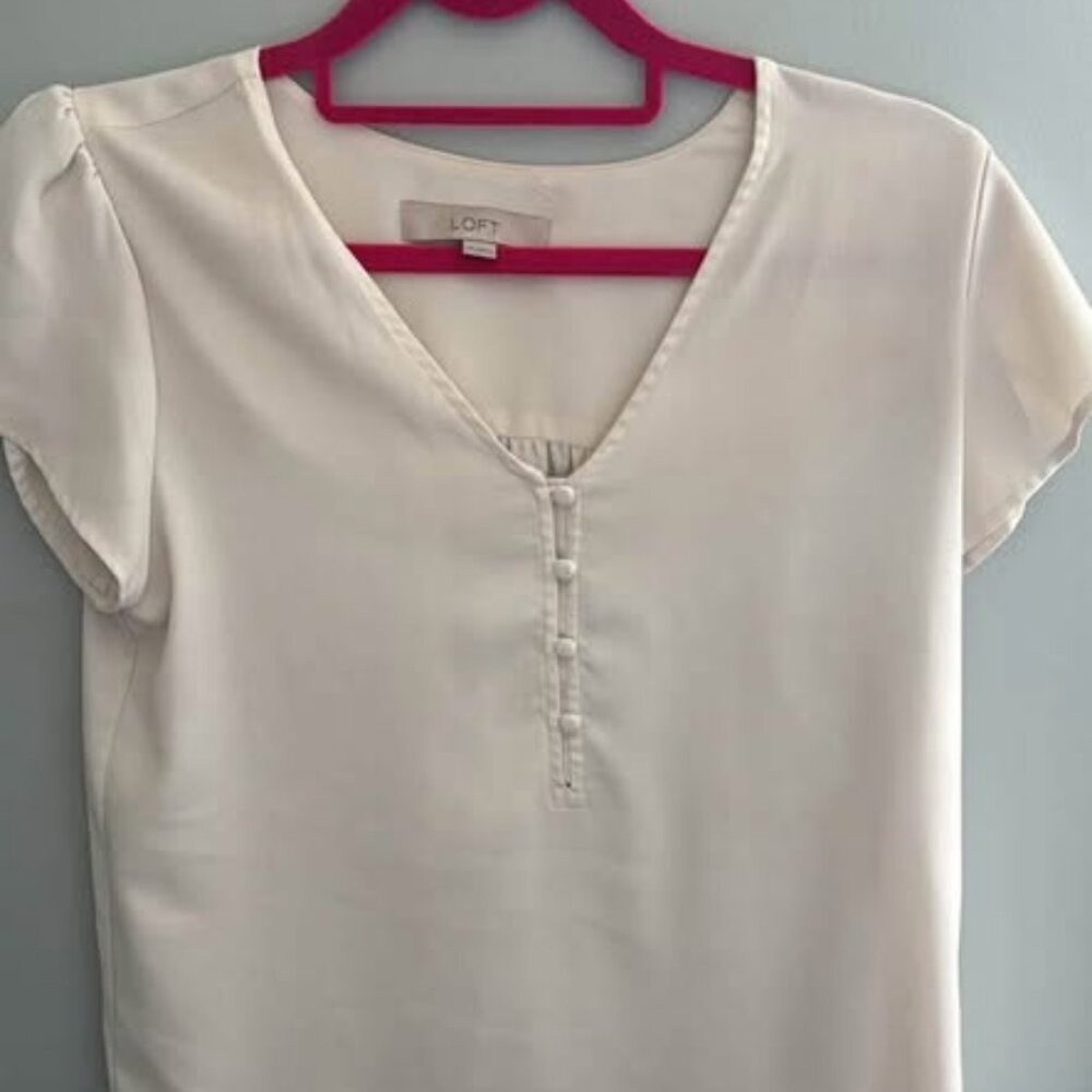 Loft xs off white dress blouse